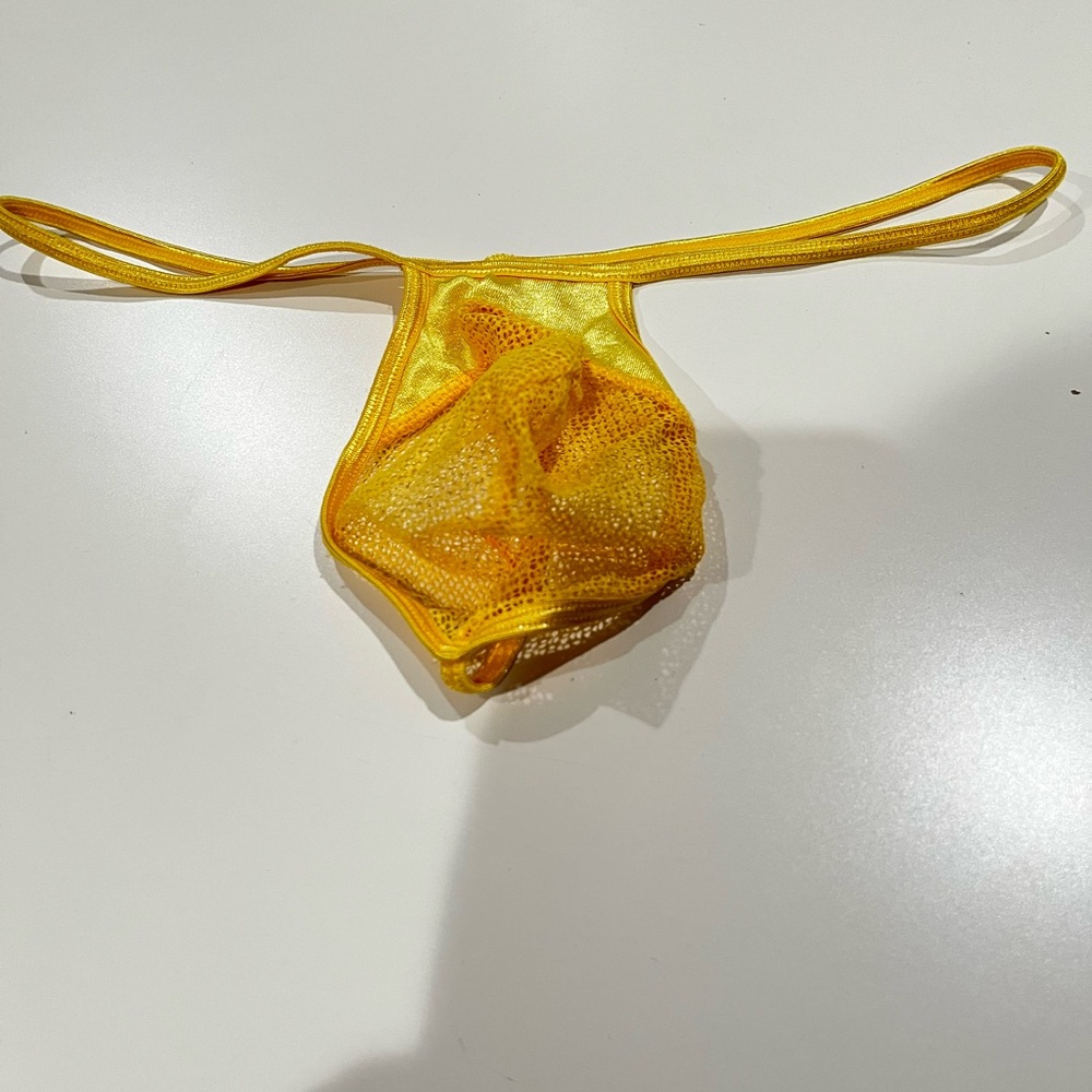 Yellow Mesh Thong